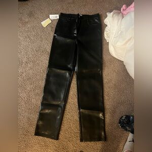 Black Aritzia Wilfred the Melina leather pants size 6